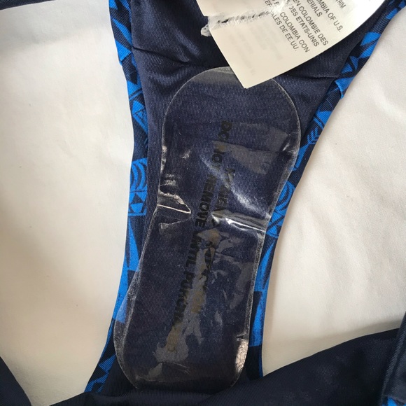 Patagonia Bikini Bottoms blue and black pattern XS NWOT - Picture 7 of 8